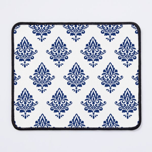 Item preview, Hamptons Navy Blue and White Damask Pattern designed and sold by HotHibiscus.