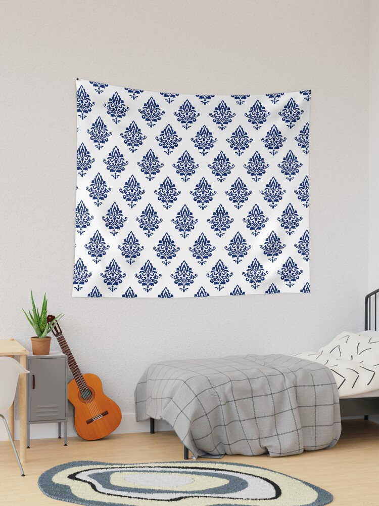 Navy and white discount tapestry