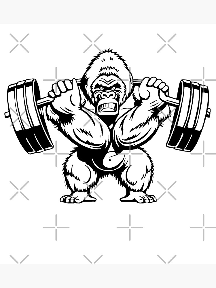 Gym Gorilla LIft Weight - Motivational Design Art Print