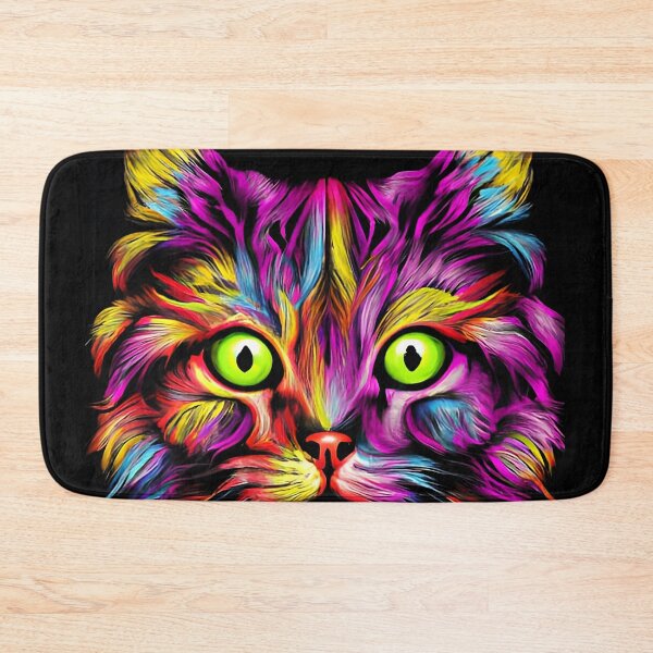 Item preview, Colorful trippy cat portrait illustration psychedelic 1 designed and sold by vishalraifx.