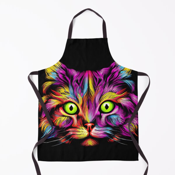 Item preview, Colorful trippy cat portrait illustration psychedelic 1 designed and sold by vishalraifx.