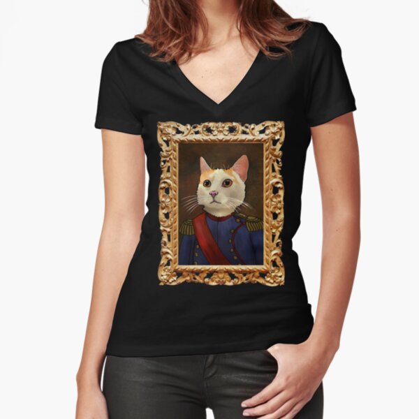 Napoleon Cat Fitted V-Neck T-Shirt