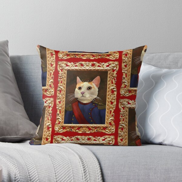 Napoleon Cat Throw Pillow