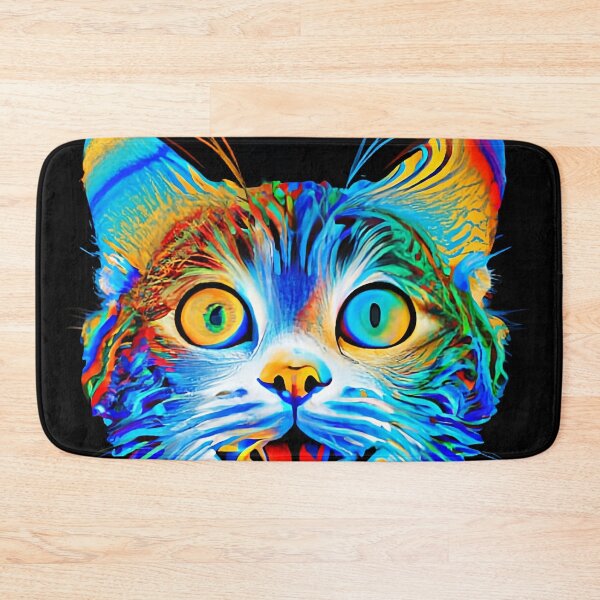 Item preview, Colorful trippy cat portrait illustration psychedelic 2 designed and sold by vishalraifx.