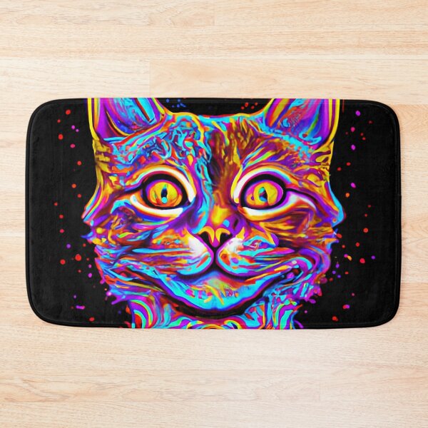 Item preview, Colorful trippy cat portrait illustration psychedelic 3 designed and sold by vishalraifx.