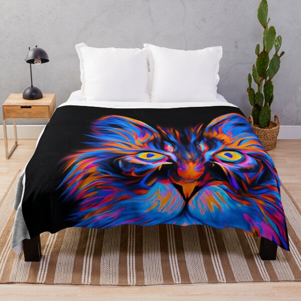 Item preview, Colorful trippy cat portrait illustration psychedelic 4 designed and sold by vishalraifx.