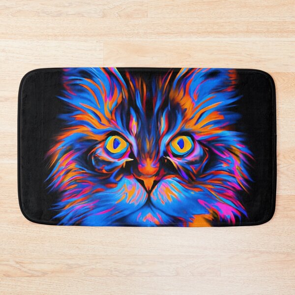 Item preview, Colorful trippy cat portrait illustration psychedelic 4 designed and sold by vishalraifx.