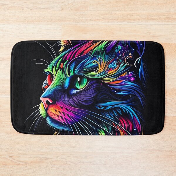 Item preview, Colorful trippy cat portrait illustration psychedelic 5 designed and sold by vishalraifx.