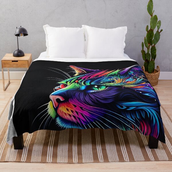 Item preview, Colorful trippy cat portrait illustration psychedelic 5 designed and sold by vishalraifx.