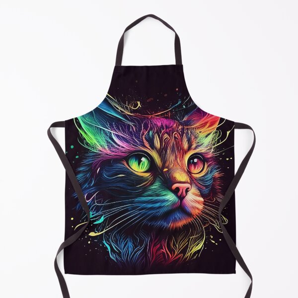 Item preview, Colorful trippy cat portrait illustration psychedelic 6 designed and sold by vishalraifx.