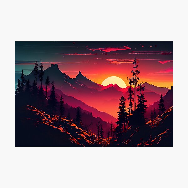 Item preview, View of the Beautiful Sunset from Mountains designed and sold by krazybookz.