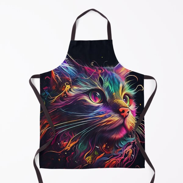 Item preview, Colorful trippy cat portrait illustration psychedelic 7 designed and sold by vishalraifx.