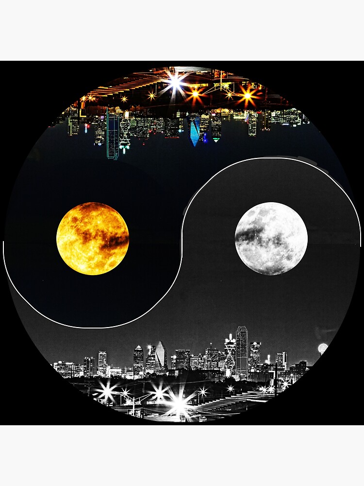 Thumbnail 3 of 3, Poster, Yin Yang Dallas Skyline designed and sold by Warren Paul Harris.