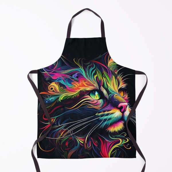 Item preview, Colorful trippy cat portrait illustration psychedelic 8 designed and sold by vishalraifx.
