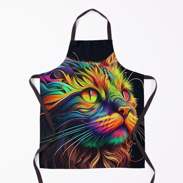 Item preview, Colorful trippy cat portrait illustration psychedelic 9 designed and sold by vishalraifx.