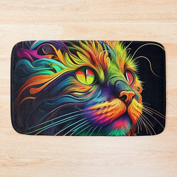 Item preview, Colorful trippy cat portrait illustration psychedelic 9 designed and sold by vishalraifx.