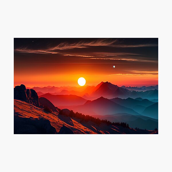 Item preview, View of the Stunning Sunset from Mountains designed and sold by krazybookz.