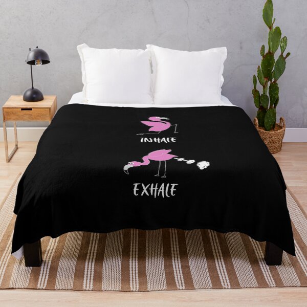 Artikelvorschau, Yoga Flamingo inhale and exhale entworfen und verkauft von Shirt-Expert.