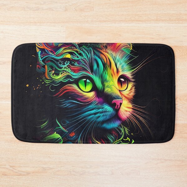 Item preview, Colorful trippy cat portrait illustration psychedelic 10 designed and sold by vishalraifx.
