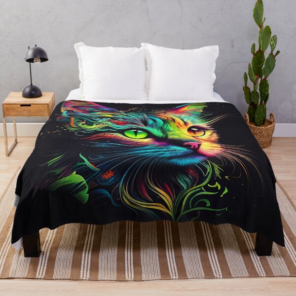 Item preview, Colorful trippy cat portrait illustration psychedelic 10 designed and sold by vishalraifx.