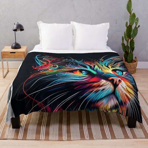 Item preview, Colorful trippy cat portrait illustration psychedelic 11 designed and sold by vishalraifx.