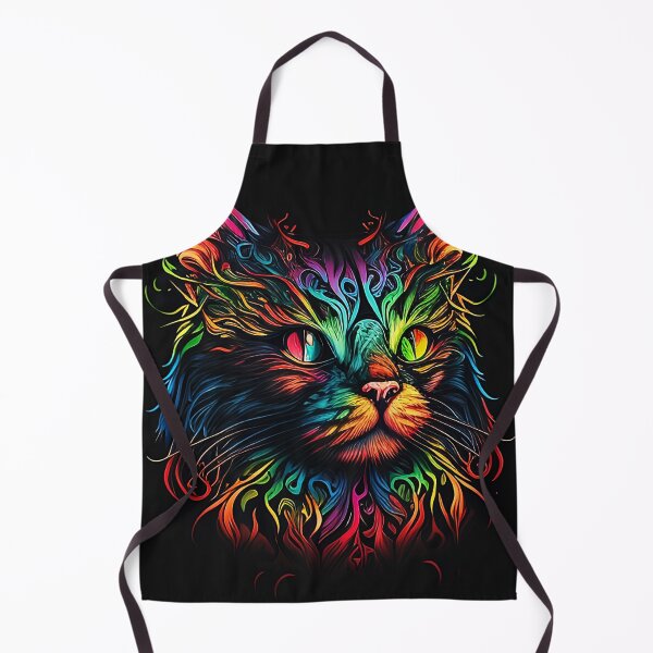 Item preview, Colorful trippy cat portrait illustration psychedelic 12 designed and sold by vishalraifx.