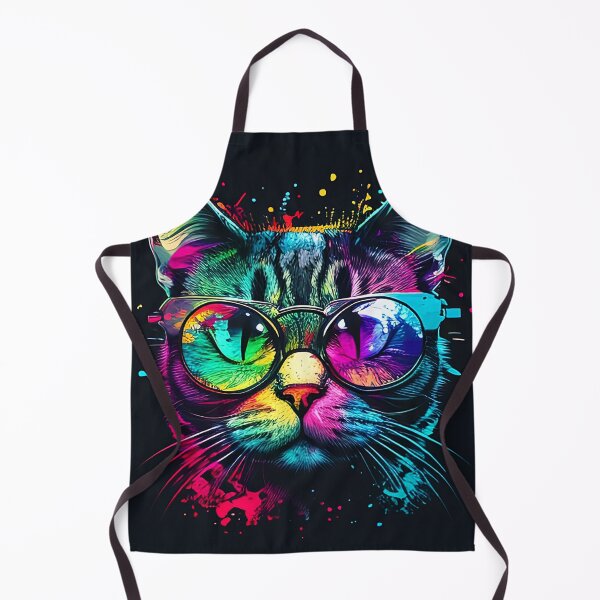 Item preview, Colorful trippy cat portrait illustration psychedelic 13 designed and sold by vishalraifx.