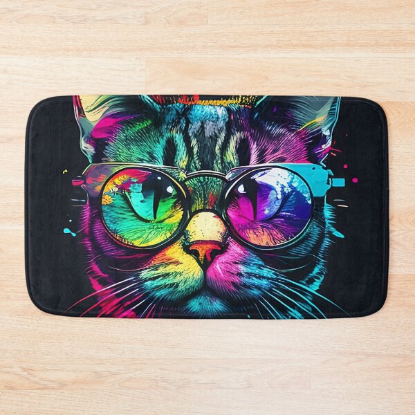 Item preview, Colorful trippy cat portrait illustration psychedelic 13 designed and sold by vishalraifx.
