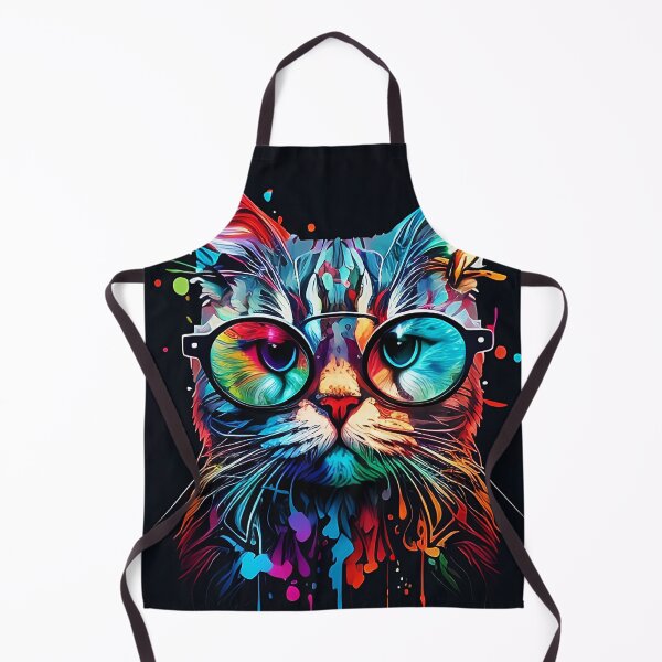 Item preview, Colorful trippy cat portrait illustration psychedelic 14 designed and sold by vishalraifx.