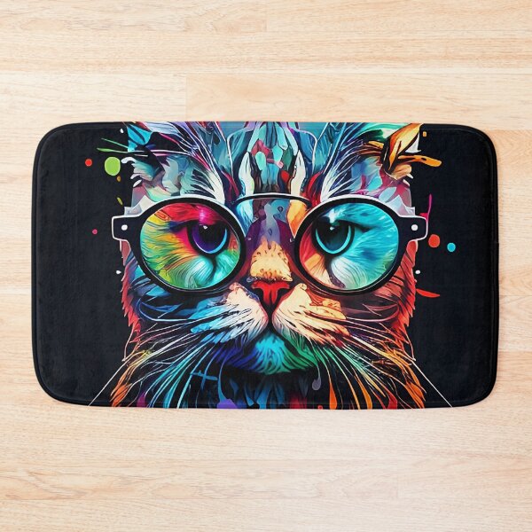 Item preview, Colorful trippy cat portrait illustration psychedelic 14 designed and sold by vishalraifx.