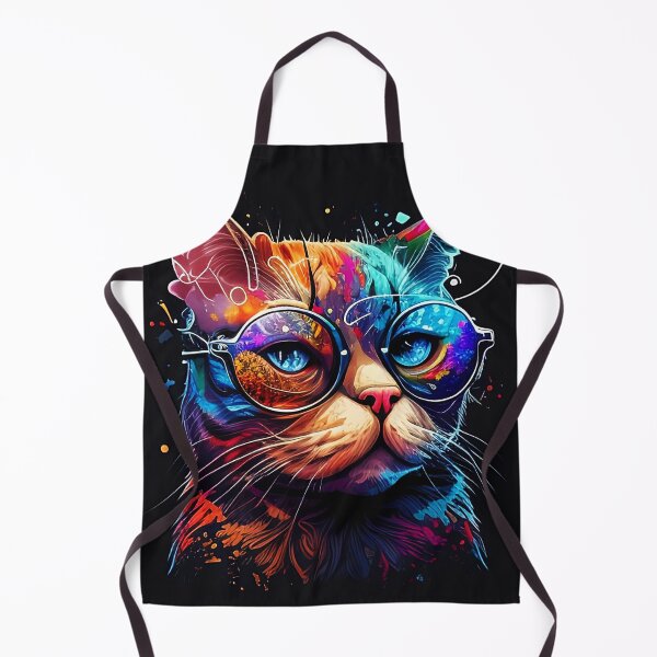 Item preview, Colorful trippy cat portrait illustration psychedelic 15 designed and sold by vishalraifx.