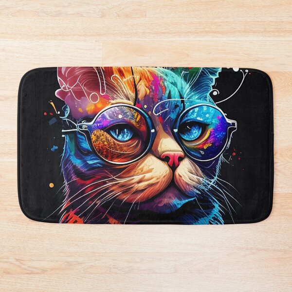 Item preview, Colorful trippy cat portrait illustration psychedelic 15 designed and sold by vishalraifx.