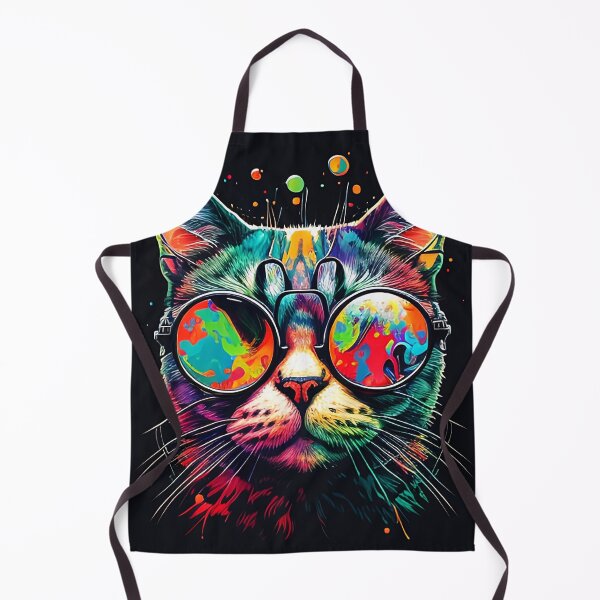 Item preview, Colorful trippy cat portrait illustration psychedelic 16 designed and sold by vishalraifx.