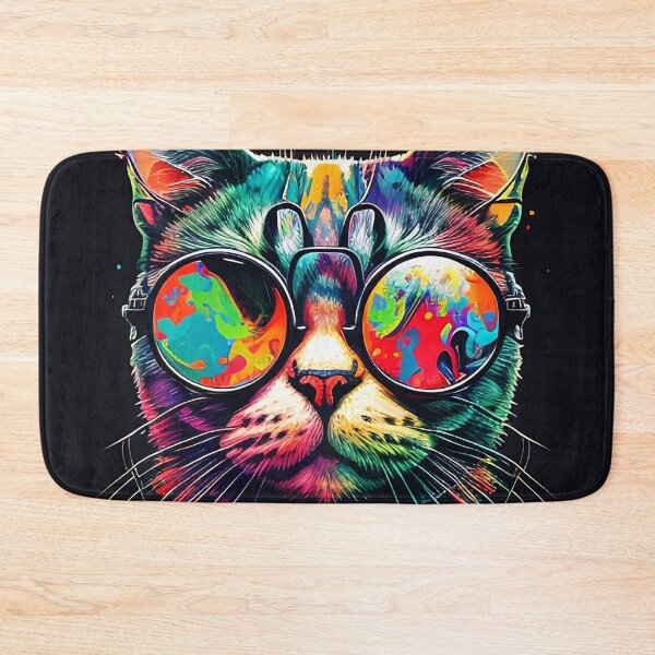 Item preview, Colorful trippy cat portrait illustration psychedelic 16 designed and sold by vishalraifx.