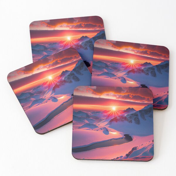 Item preview, View of Amazing Sunset from Snowy Mountains designed and sold by krazybookz.