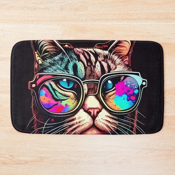 Item preview, Colorful trippy cat portrait illustration psychedelic 17 designed and sold by vishalraifx.