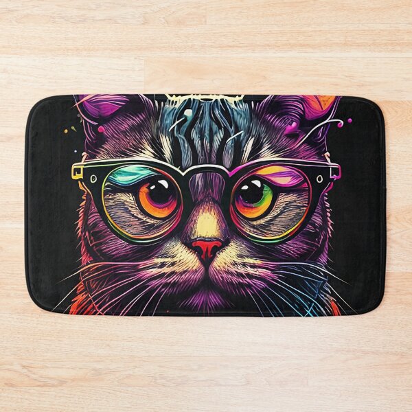 Item preview, Colorful trippy cat portrait illustration psychedelic 18 designed and sold by vishalraifx.