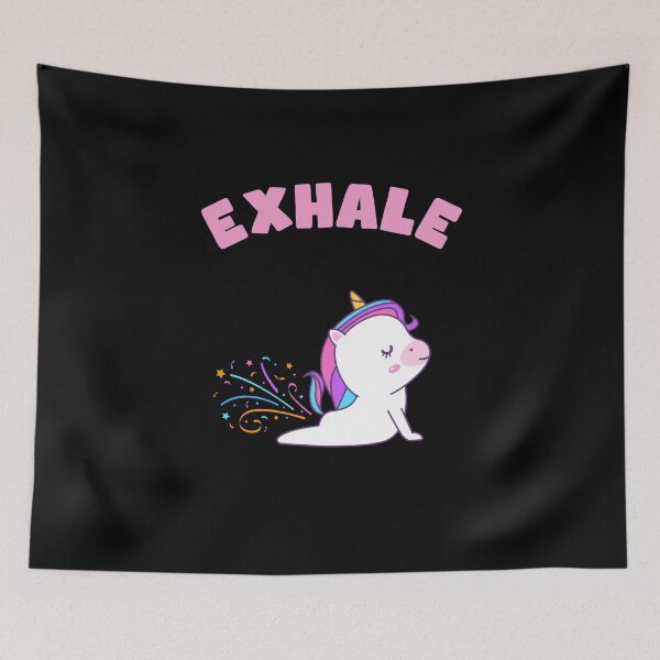 Artikelvorschau, Yoga Einhorn inhale and exhale entworfen und verkauft von Shirt-Expert.