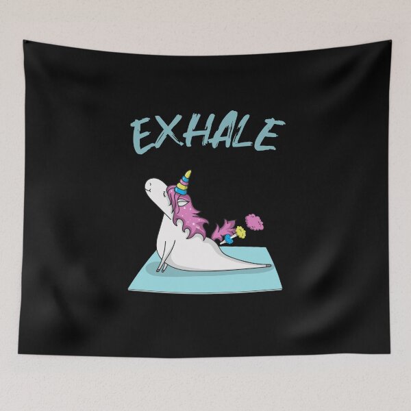 Artikelvorschau, Yoga Einhorn inhale and exhale entworfen und verkauft von Shirt-Expert.