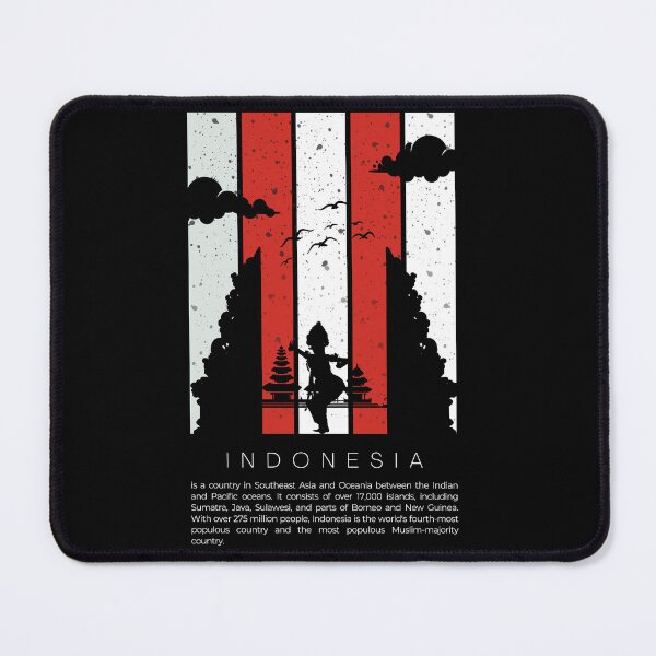 Artikelvorschau, Indonesien Landmark Retro Vintage Silhouette entworfen und verkauft von artacalla.