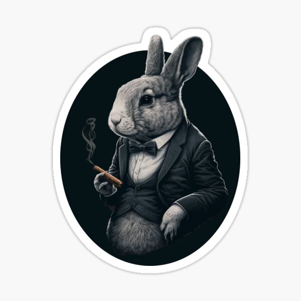 | Redbubble Rauchen Kaninchen Sticker: