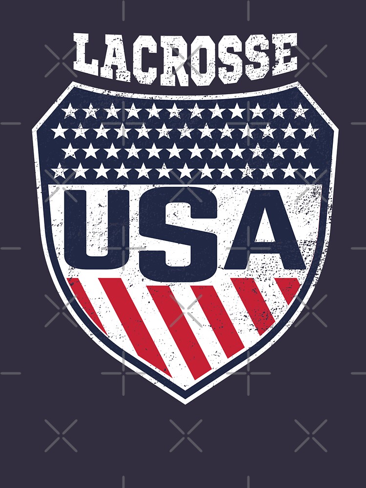"Lacrosse Women's National Team Logo with USA Flag colors" Tshirt by