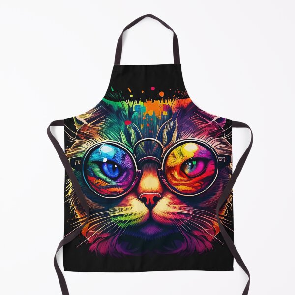 Item preview, Colorful trippy cat portrait illustration psychedelic 19 designed and sold by vishalraifx.