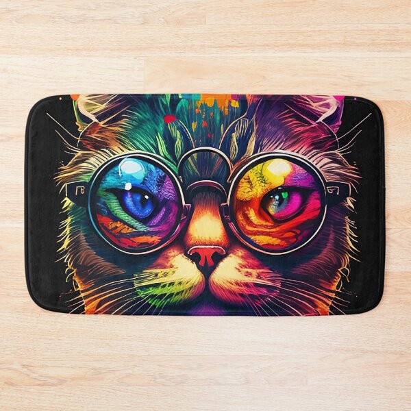 Item preview, Colorful trippy cat portrait illustration psychedelic 19 designed and sold by vishalraifx.