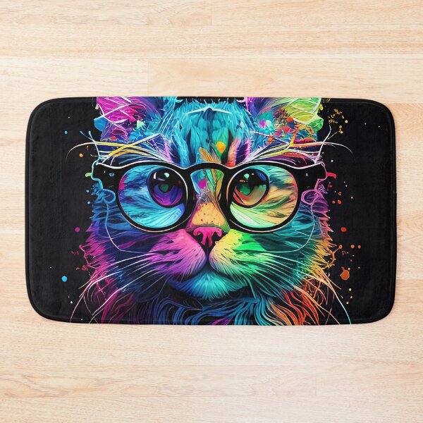 Item preview,  Colorful trippy cat portrait illustration psychedelic 20 designed and sold by vishalraifx.