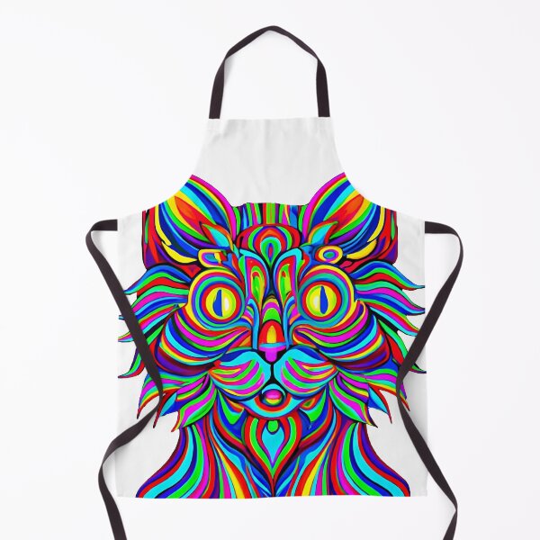 Item preview, Colorful trippy cat portrait illustration psychedelic 21 designed and sold by vishalraifx.