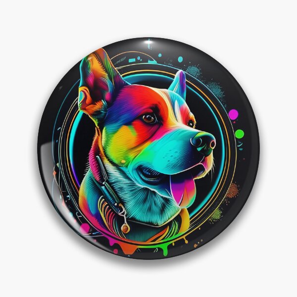 Item preview, Colorful trippy dog portrait illustration psychedelic 1 designed and sold by vishalraifx.