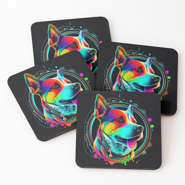 Item preview, Colorful trippy dog portrait illustration psychedelic 1 designed and sold by vishalraifx.