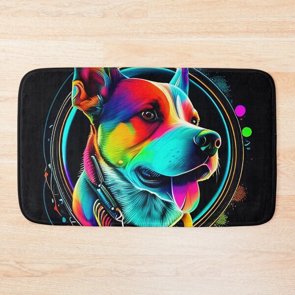 Item preview, Colorful trippy dog portrait illustration psychedelic 1 designed and sold by vishalraifx.