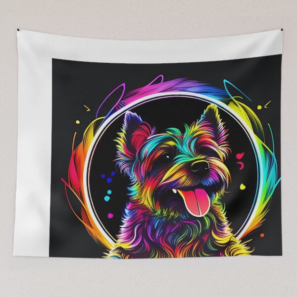 Item preview, Colorful trippy dog portrait illustration psychedelic 2 designed and sold by vishalraifx.